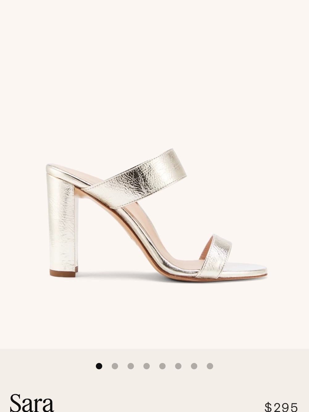Metallic Gold Double-Strap Block Heel Mule